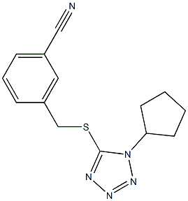 3-{[(1-cyclopentyl-1H-1,2,3,4-tetrazol-5-yl)sulfanyl]methyl}benzonitrile 구조식 이미지