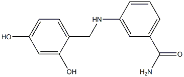 3-{[(2,4-dihydroxyphenyl)methyl]amino}benzamide Structure