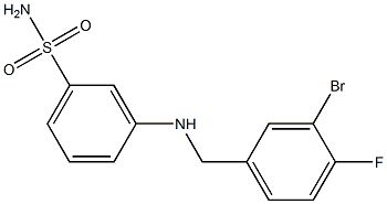 3-{[(3-bromo-4-fluorophenyl)methyl]amino}benzene-1-sulfonamide 구조식 이미지