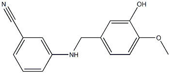 3-{[(3-hydroxy-4-methoxyphenyl)methyl]amino}benzonitrile 구조식 이미지