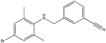 3-{[(4-bromo-2,6-dimethylphenyl)amino]methyl}benzonitrile 구조식 이미지