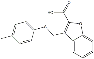 3-{[(4-methylphenyl)sulfanyl]methyl}-1-benzofuran-2-carboxylic acid 구조식 이미지