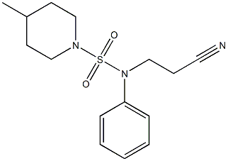 3-{[(4-methylpiperidine-1-)sulfonyl](phenyl)amino}propanenitrile 구조식 이미지