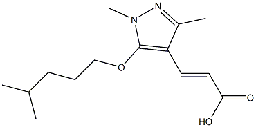 3-{1,3-dimethyl-5-[(4-methylpentyl)oxy]-1H-pyrazol-4-yl}prop-2-enoic acid 구조식 이미지
