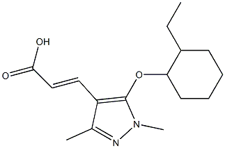 3-{5-[(2-ethylcyclohexyl)oxy]-1,3-dimethyl-1H-pyrazol-4-yl}prop-2-enoic acid 구조식 이미지