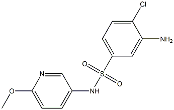 3-amino-4-chloro-N-(6-methoxypyridin-3-yl)benzene-1-sulfonamide 구조식 이미지