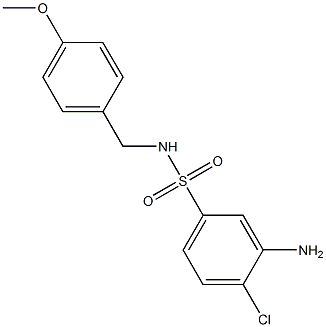 3-amino-4-chloro-N-[(4-methoxyphenyl)methyl]benzene-1-sulfonamide 구조식 이미지