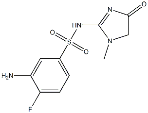 3-amino-4-fluoro-N-(1-methyl-4-oxo-4,5-dihydro-1H-imidazol-2-yl)benzene-1-sulfonamide 구조식 이미지