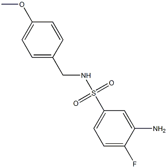 3-amino-4-fluoro-N-[(4-methoxyphenyl)methyl]benzene-1-sulfonamide 구조식 이미지