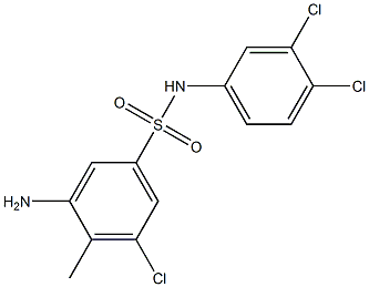 3-amino-5-chloro-N-(3,4-dichlorophenyl)-4-methylbenzene-1-sulfonamide 구조식 이미지