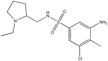 3-amino-5-chloro-N-[(1-ethylpyrrolidin-2-yl)methyl]-4-methylbenzene-1-sulfonamide 구조식 이미지