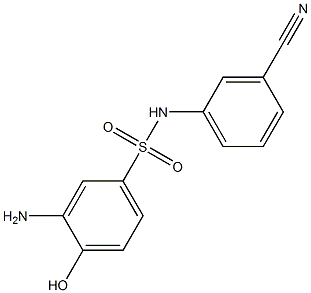 3-amino-N-(3-cyanophenyl)-4-hydroxybenzene-1-sulfonamide 구조식 이미지