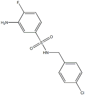 3-amino-N-[(4-chlorophenyl)methyl]-4-fluorobenzene-1-sulfonamide 구조식 이미지