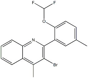 3-bromo-2-[2-(difluoromethoxy)-5-methylphenyl]-4-methylquinoline 구조식 이미지