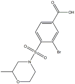 3-bromo-4-[(2-methylmorpholine-4-)sulfonyl]benzoic acid 구조식 이미지