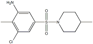 3-chloro-2-methyl-5-[(4-methylpiperidine-1-)sulfonyl]aniline 구조식 이미지