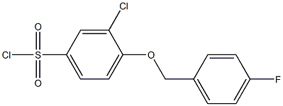 3-chloro-4-[(4-fluorophenyl)methoxy]benzene-1-sulfonyl chloride 구조식 이미지