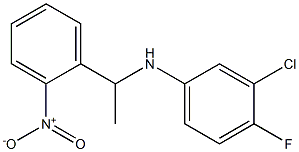 3-chloro-4-fluoro-N-[1-(2-nitrophenyl)ethyl]aniline Structure