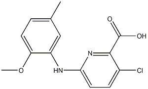 3-chloro-6-[(2-methoxy-5-methylphenyl)amino]pyridine-2-carboxylic acid Structure