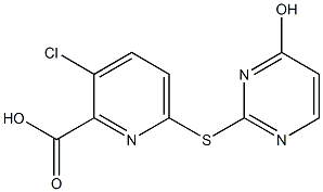 3-chloro-6-[(4-hydroxypyrimidin-2-yl)sulfanyl]pyridine-2-carboxylic acid Structure