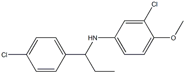 3-chloro-N-[1-(4-chlorophenyl)propyl]-4-methoxyaniline Structure