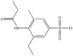 3-ethyl-5-methyl-4-propanamidobenzene-1-sulfonyl chloride 구조식 이미지