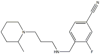 3-fluoro-4-({[3-(2-methylpiperidin-1-yl)propyl]amino}methyl)benzonitrile Structure