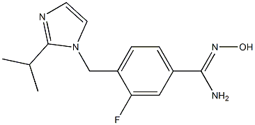 3-fluoro-N'-hydroxy-4-{[2-(propan-2-yl)-1H-imidazol-1-yl]methyl}benzene-1-carboximidamide Structure