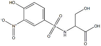 3-hydroxy-2-[(4-hydroxy-3-nitrobenzene)sulfonamido]propanoic acid 구조식 이미지