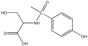 3-hydroxy-2-[1-(4-hydroxyphenyl)acetamido]propanoic acid Structure