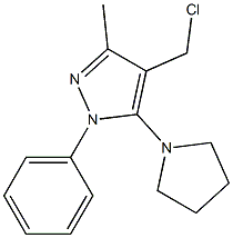 4-(chloromethyl)-3-methyl-1-phenyl-5-(pyrrolidin-1-yl)-1H-pyrazole Structure