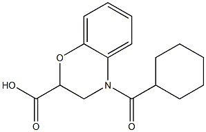 4-(cyclohexylcarbonyl)-3,4-dihydro-2H-1,4-benzoxazine-2-carboxylic acid Structure