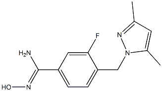 4-[(3,5-dimethyl-1H-pyrazol-1-yl)methyl]-3-fluoro-N'-hydroxybenzenecarboximidamide 구조식 이미지