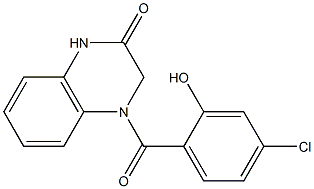 4-[(4-chloro-2-hydroxyphenyl)carbonyl]-1,2,3,4-tetrahydroquinoxalin-2-one 구조식 이미지