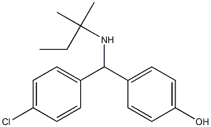 4-[(4-chlorophenyl)[(2-methylbutan-2-yl)amino]methyl]phenol 구조식 이미지