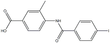 4-[(4-iodobenzene)amido]-3-methylbenzoic acid 구조식 이미지