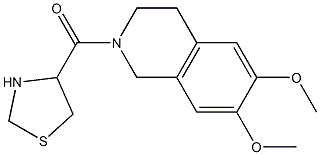 4-[(6,7-dimethoxy-1,2,3,4-tetrahydroisoquinolin-2-yl)carbonyl]-1,3-thiazolidine Structure