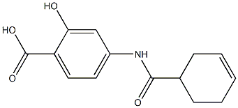 4-[(cyclohex-3-en-1-ylcarbonyl)amino]-2-hydroxybenzoic acid 구조식 이미지