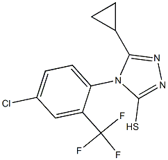 4-[4-chloro-2-(trifluoromethyl)phenyl]-5-cyclopropyl-4H-1,2,4-triazole-3-thiol 구조식 이미지