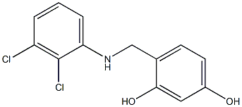 4-{[(2,3-dichlorophenyl)amino]methyl}benzene-1,3-diol 구조식 이미지