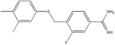 4-{[(3,4-dimethylphenyl)sulfanyl]methyl}-3-fluorobenzene-1-carboximidamide 구조식 이미지