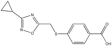 4-{[(3-cyclopropyl-1,2,4-oxadiazol-5-yl)methyl]thio}benzoic acid 구조식 이미지