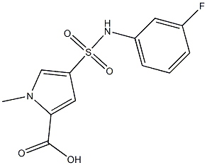 4-{[(3-fluorophenyl)amino]sulfonyl}-1-methyl-1H-pyrrole-2-carboxylic acid 구조식 이미지