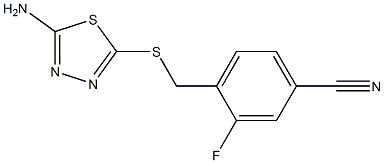 4-{[(5-amino-1,3,4-thiadiazol-2-yl)sulfanyl]methyl}-3-fluorobenzonitrile 구조식 이미지