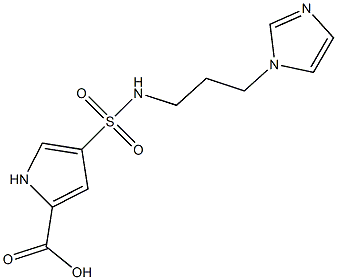 4-{[3-(1H-imidazol-1-yl)propyl]sulfamoyl}-1H-pyrrole-2-carboxylic acid 구조식 이미지