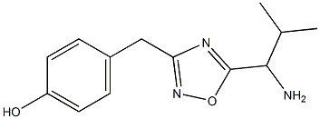 4-{[5-(1-amino-2-methylpropyl)-1,2,4-oxadiazol-3-yl]methyl}phenol 구조식 이미지