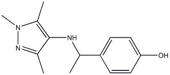 4-{1-[(1,3,5-trimethyl-1H-pyrazol-4-yl)amino]ethyl}phenol Structure