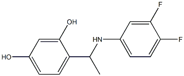 4-{1-[(3,4-difluorophenyl)amino]ethyl}benzene-1,3-diol 구조식 이미지