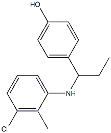 4-{1-[(3-chloro-2-methylphenyl)amino]propyl}phenol Structure