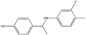 4-{1-[(3-fluoro-4-methylphenyl)amino]ethyl}phenol Structure